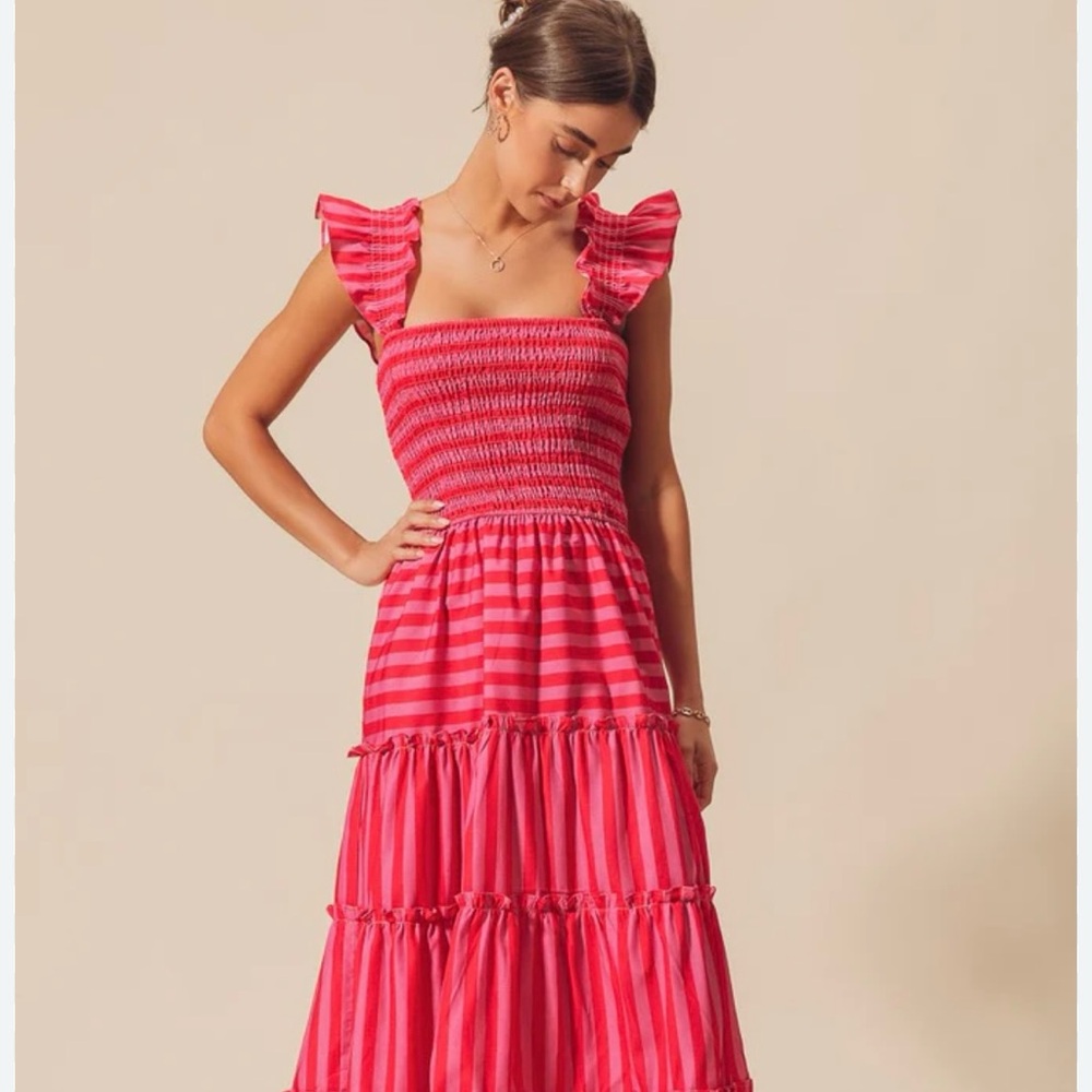 Striped Pink Maxi Dress